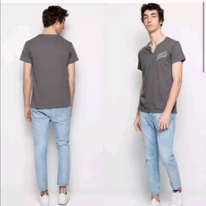 NWT Zadig & Voltaire Monastir Banner Henley Tshirt